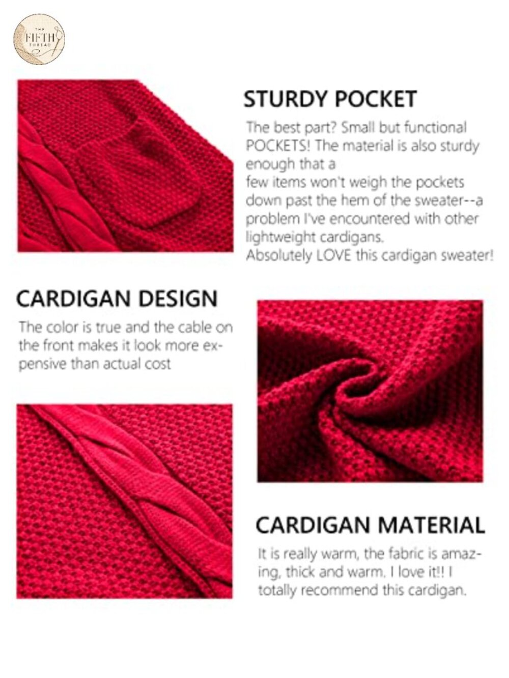 Women's Long Open Front Cardigan Lightweight Knit Sweater with Pockets - Picture 4 of 6